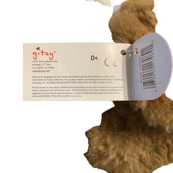 GITZY Puppy Dog with Bunny Ears Plush Stuffed Animal Toy Easter 8.5" Polka Dot - Picture 5 of 8